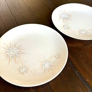 Vtg MCM Ben Seibel Impromptu Iroquois "Stellar" Dinner Plates 10-1/8" Set of 2
